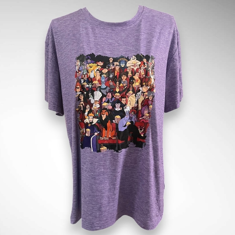 DISNEY Purple Villians‎ Collage Graphic Short Sleeve T-Shirt XL | NWOT